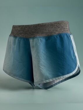 rabbit Women's Blue Ombre Athletic Shorts with Gray Waistband